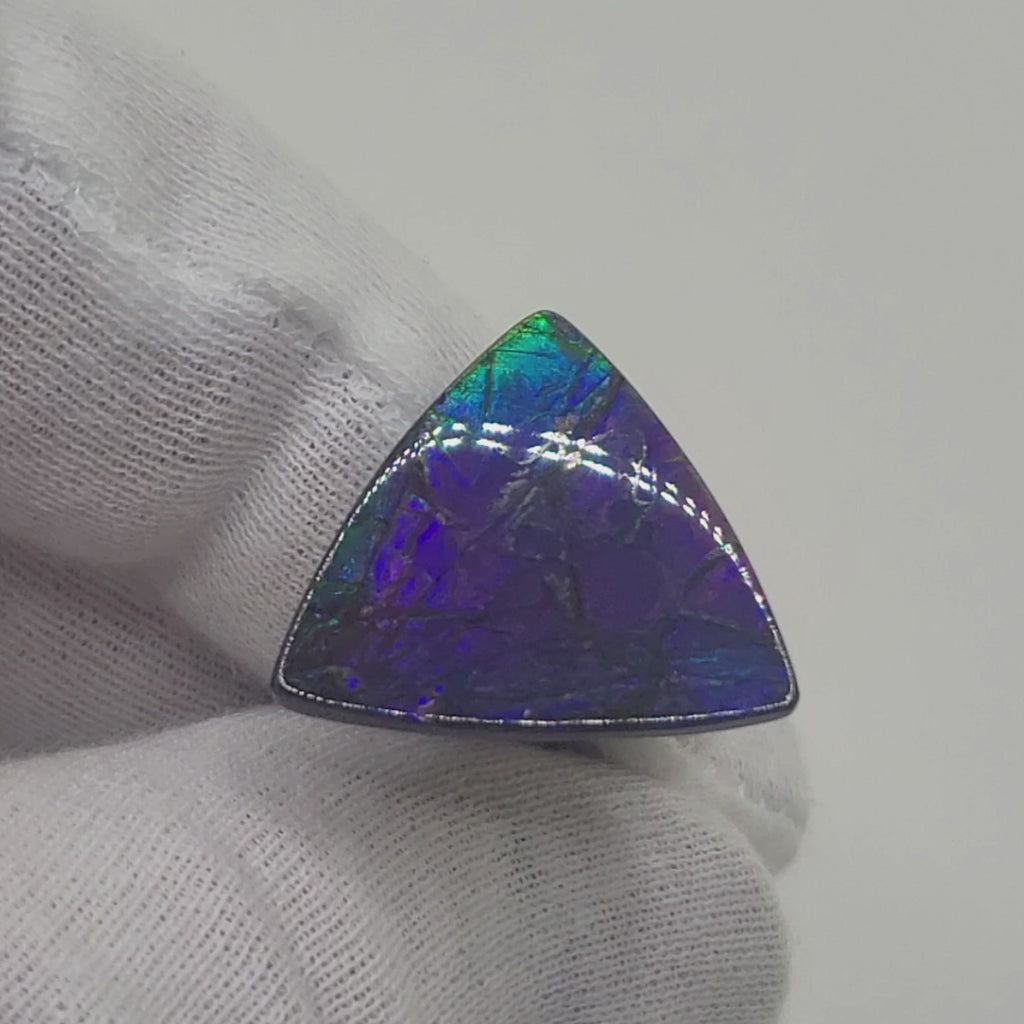 Ammolite Triangle Shaped Freeform Loose Gemstone 5190425-Video